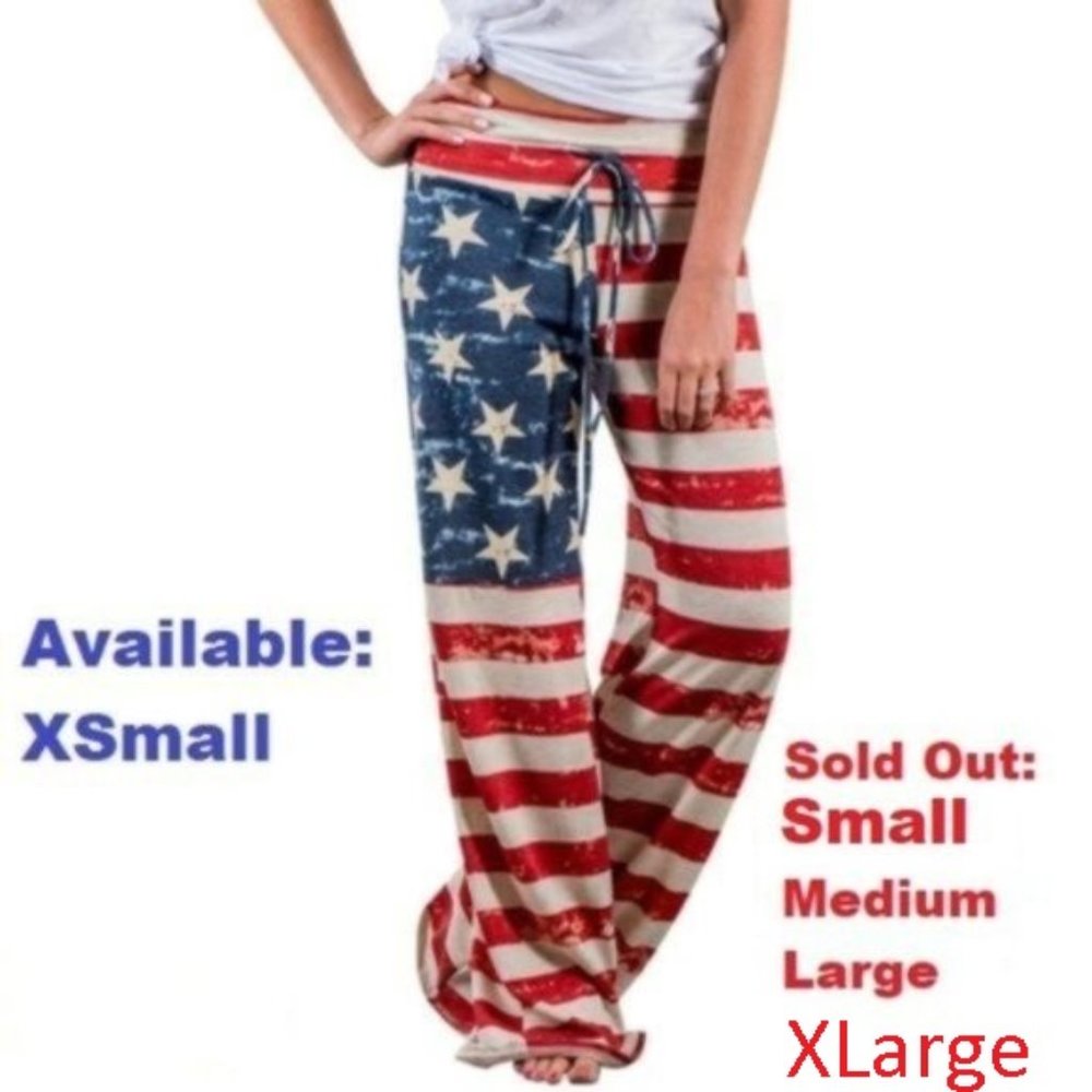 Wide leg patriotic palazzo pants USA 4th of july